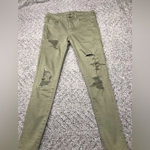 AE DISTRESSED SAGE JEGGING SZ 4R